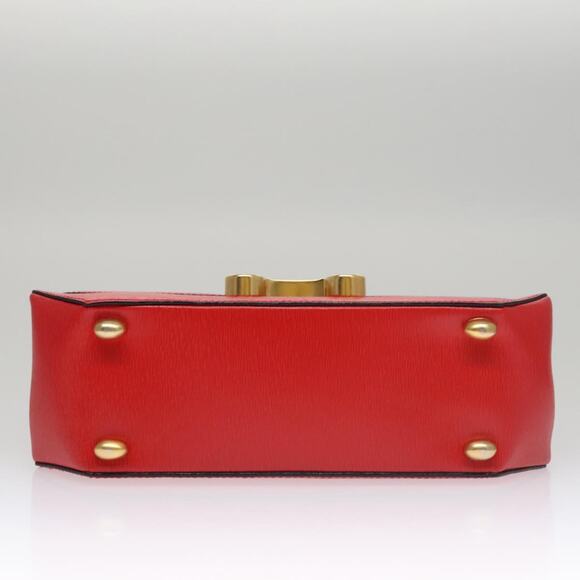 CELINE Hand Bag Leather Red Gold - Picture 5 of 13